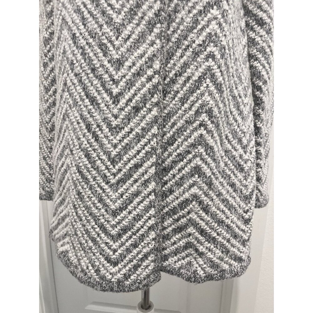 Mary Firenze Italian Made Wool Blend Chevron Cardigan Sweater Coat Size Small - Picture 4 of 10